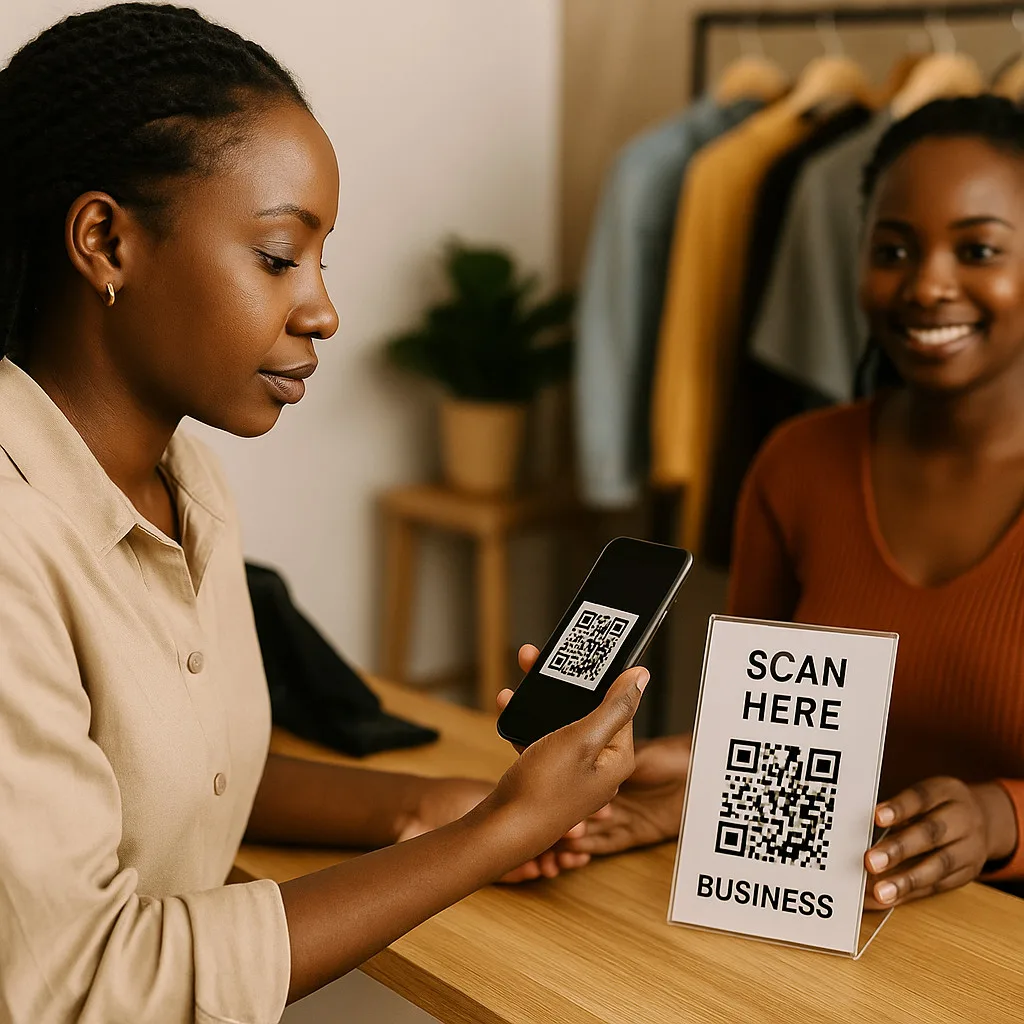 business qr code kenya small shop counter scan