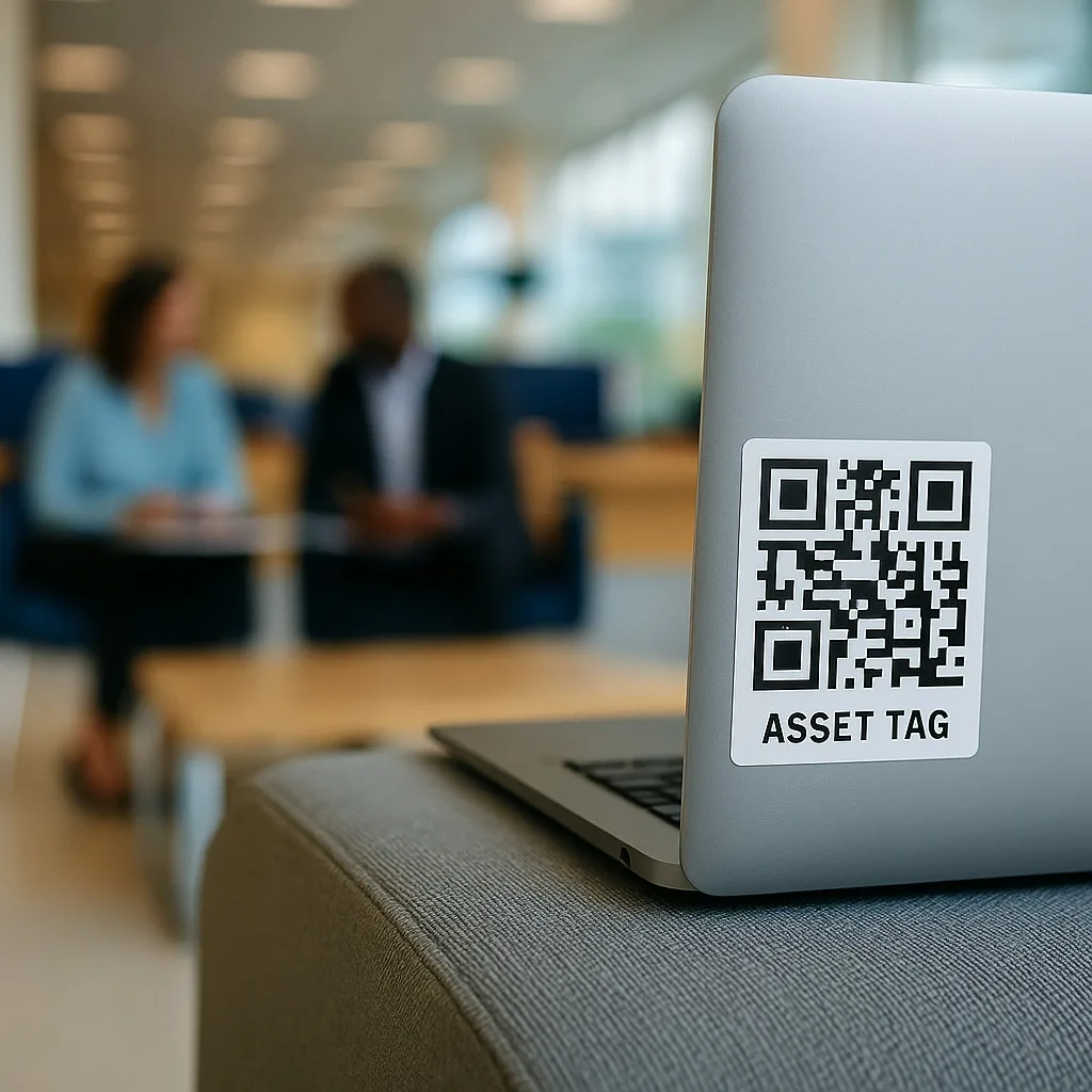 qr asset tag bank hall office laptop chair table verification kenya