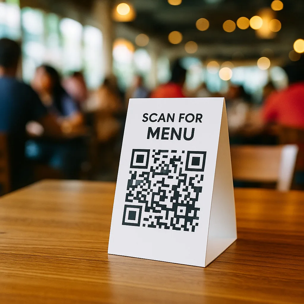qr code menu table tent restaurant kenya scan for menu dining experience